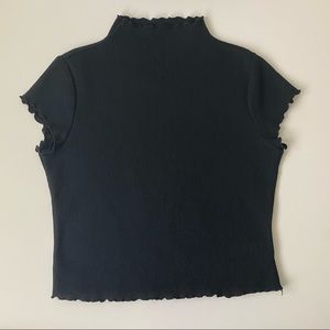 New SHIEN Lettuce Trim Black Turtle Neck Top!
